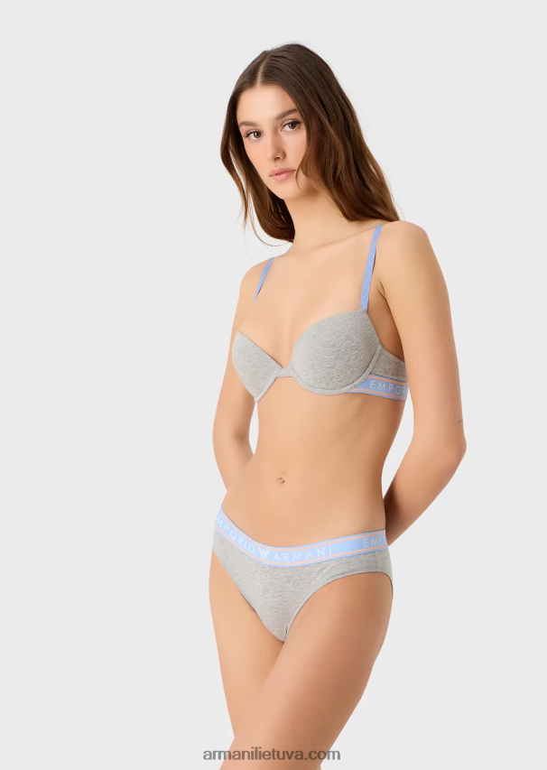 moterysArmani dvi pakuotės ikoniškų ekologiškos medvilnės kelnaičių su logotipu 02482X140