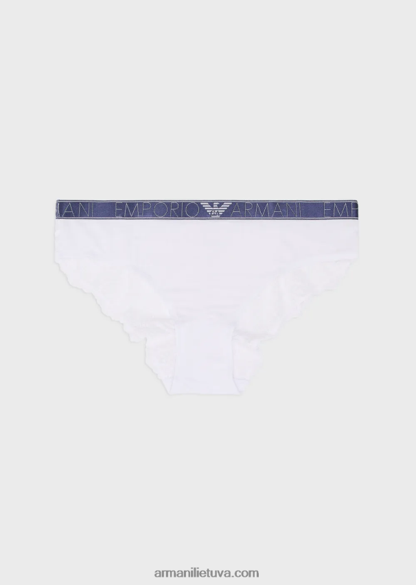 moterys baltas Armani svajingos nėriniuotos eko-viskozės kelnaitės 02482X148