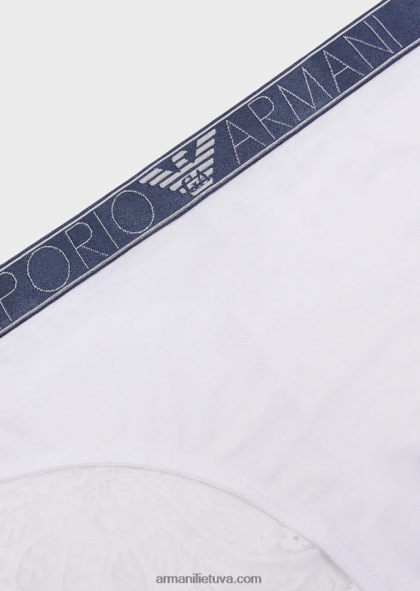 moterys baltas Armani svajingos nėriniuotos eko-viskozės kelnaitės 02482X148