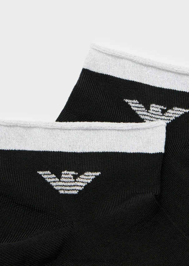 moterys juodas Armani dovanų dėžutė iš žakardo logotipo kojinių 02482X181