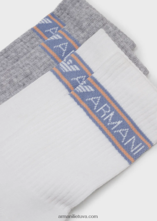 moterys juodas Armani dvi pakuotės kilpinių kojinių su sportiniu logotipu 02482X184