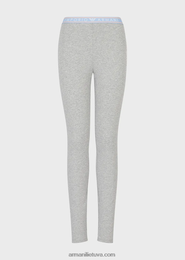 moterys pilka Armani Ekologiškos medvilnės antblauzdžiai su logotipu 02482X175