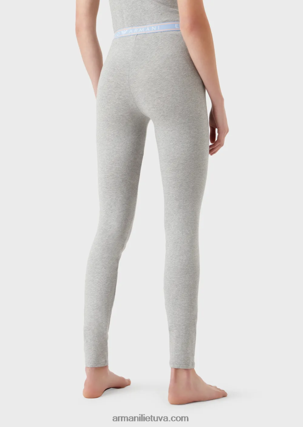 moterys pilka Armani Ekologiškos medvilnės antblauzdžiai su logotipu 02482X175