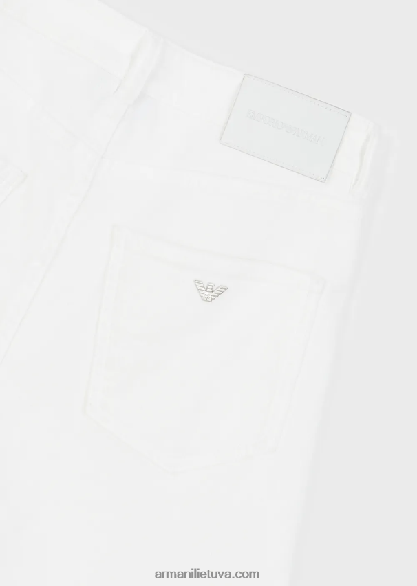 moterys baltas Armani j47 vidutinio aukšto juosmens platėjantys komfortiški džinsiniai džinsai 02482X2765