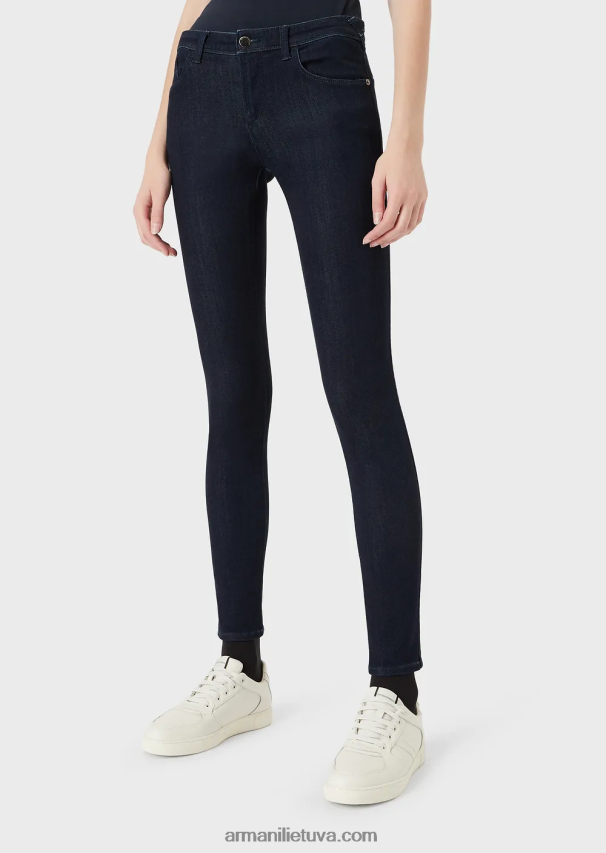 moterys džinsinio audinio Armani j28 vidutinio liemens itin siauri džinsai iš viskozės mišinio džinso 02482X2775