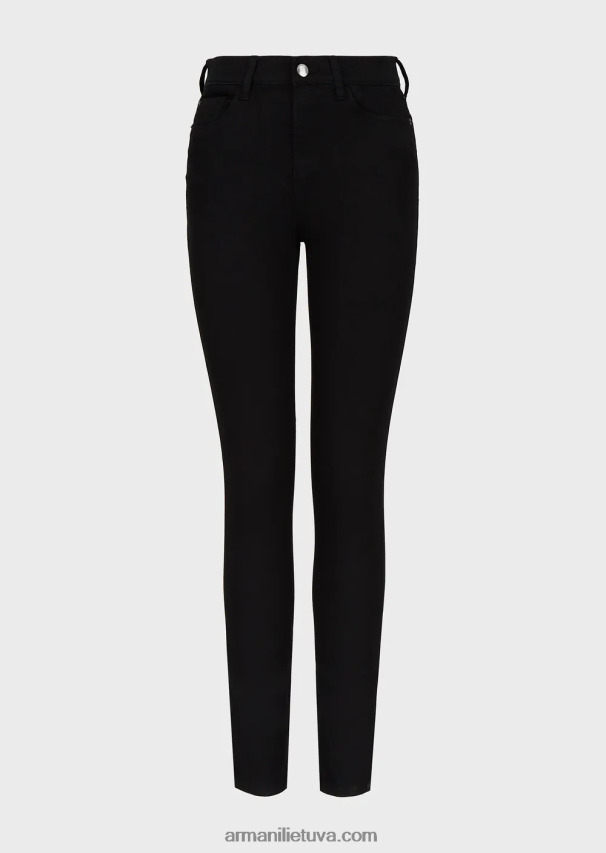 moterys juodas Armani j20 itin siauromis tempimo džinsais aukštu juosmeniu 02482X2767
