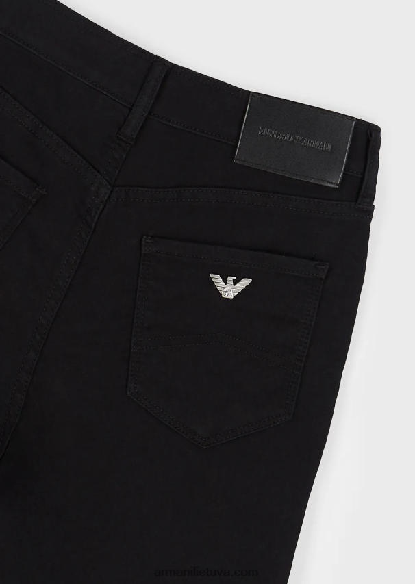 moterys juodas Armani j20 itin siauromis tempimo džinsais aukštu juosmeniu 02482X2767