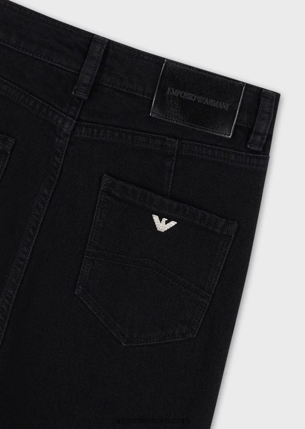 moterys juodas Armani j64 labai aukštu liemeniu itin siauromis kojomis pasižymintys džinsai iš nusausinto komfortiško džinso 02482X2777