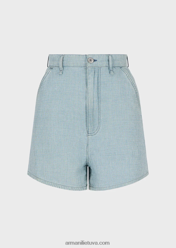 moterys pledas Armani džinsinio audinio šortai aukštu juosmeniu 02482X2762