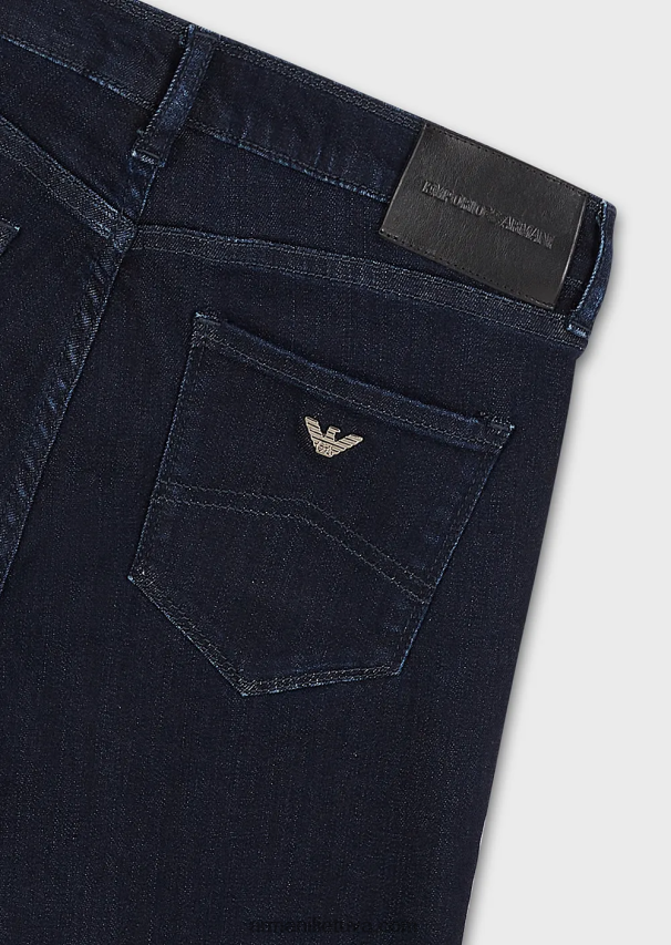 moterys tamsiai mėlyna Armani j20 itin siauromis liocelinio audinio džinsai aukštu juosmeniu 02482X2770