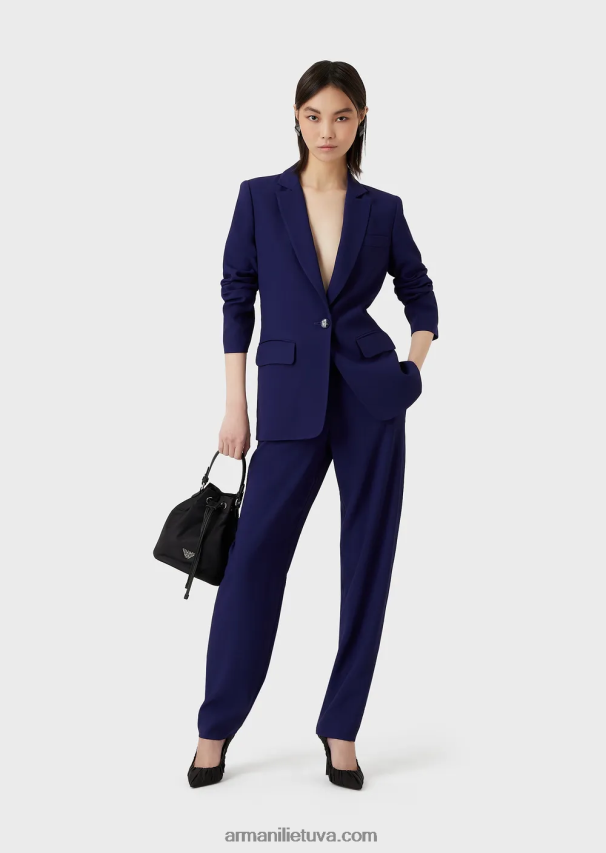 moterysArmani 7/8 kelnės paaukštintu juosmeniu iš tamprios viskozės 02482X275