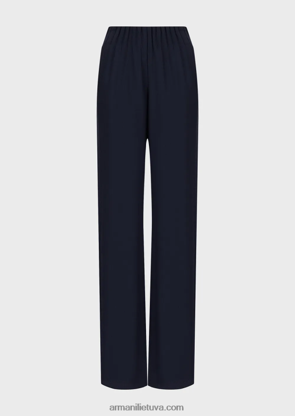 moterysArmani froisse viskozinės kelnės su įtemptu juosmeniu 02482X310
