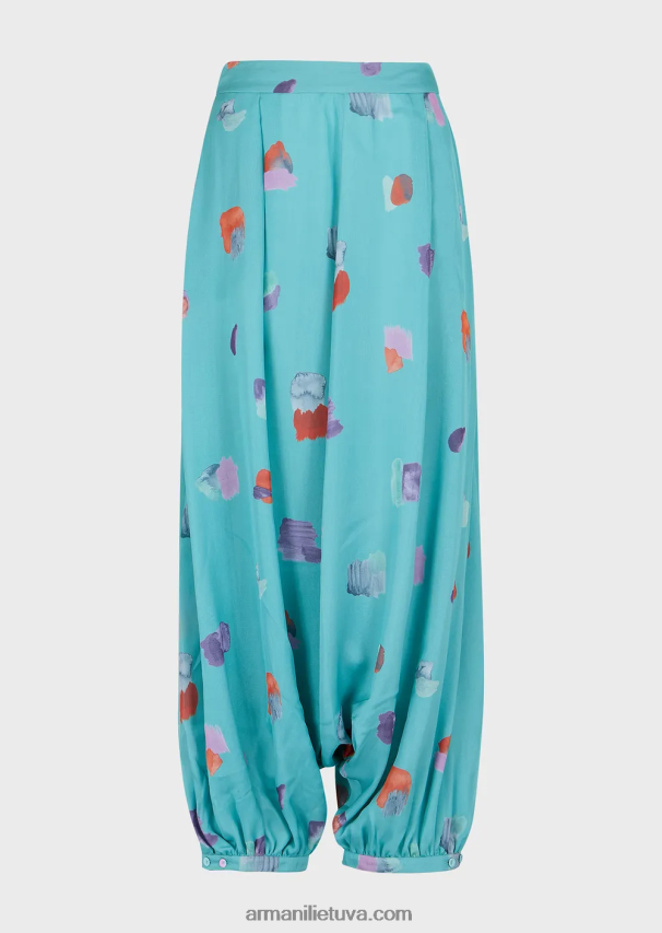 moterysArmani šilko-šifono jodhpurs su vaizdiniu raštu 02482X325