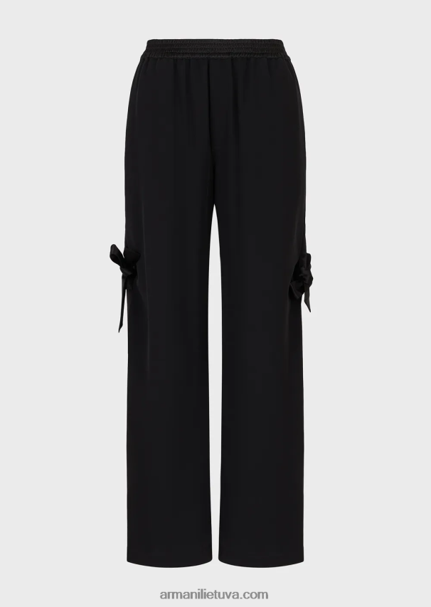 moterysArmani techninės satino kelnės su atlasinėmis detalėmis 02482X267