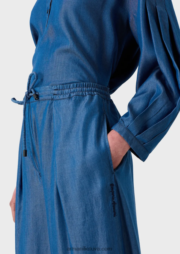 moterys džinsinio audinio Armani liocelinio džinsinio raištelio kelnės 02482X259