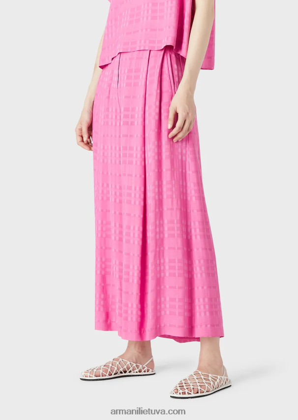 moterys fuksija Armani patikrinti viskozės 7/8 culottes 02482X286