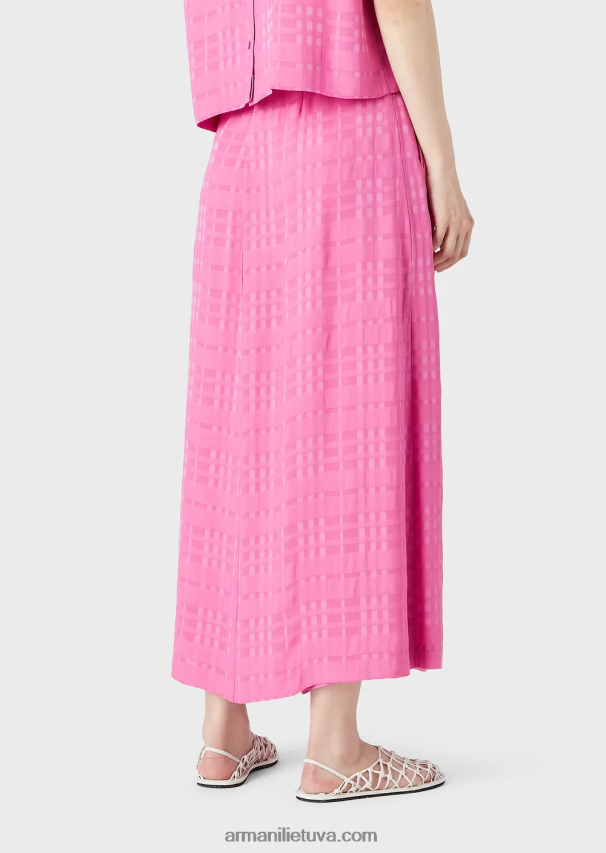 moterys fuksija Armani patikrinti viskozės 7/8 culottes 02482X286