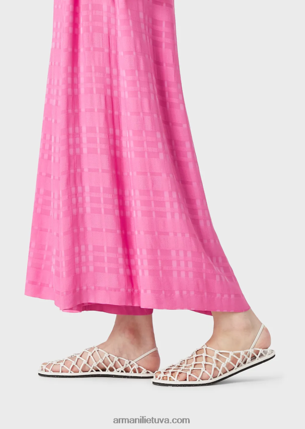 moterys fuksija Armani patikrinti viskozės 7/8 culottes 02482X286