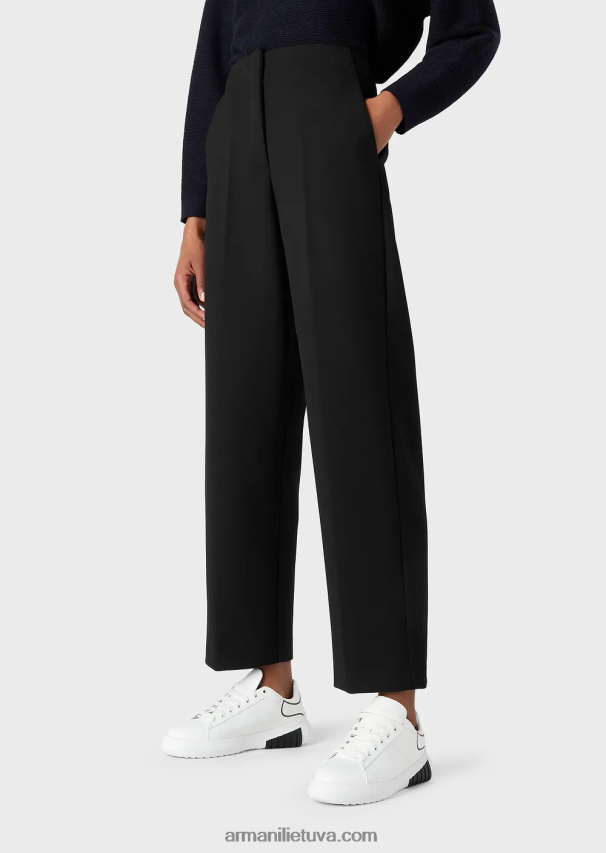 moterys juodas Armani Kelionių reikmenų perdirbtos elastinės kelnės 02482X255