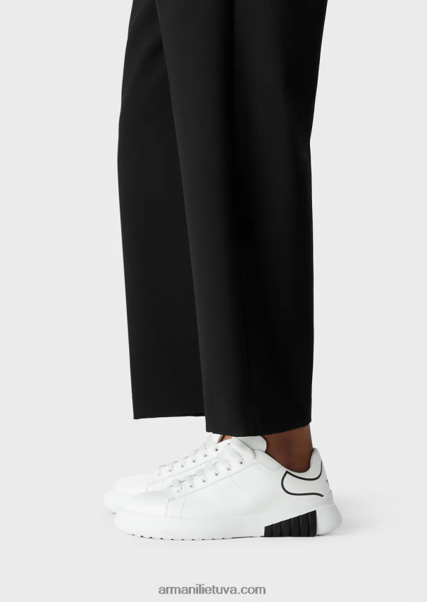 moterys juodas Armani Kelionių reikmenų perdirbtos elastinės kelnės 02482X255