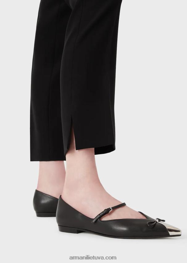 moterys juodas Armani techniškai platėjančios 7/8 kelnės 02482X315