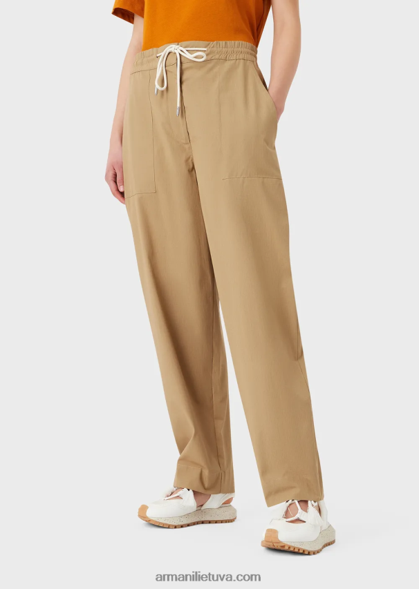 moterys karamelė Armani tvarios kolekcijos ekologiškos ripstop 7/8 raištelių kelnės 02482X323