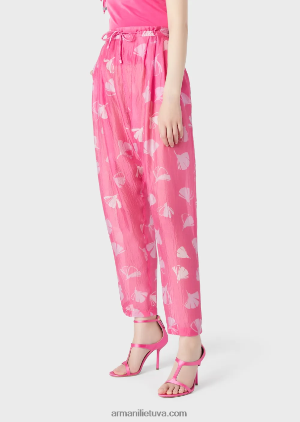 moterys modelis Armani Ginkmedžio rašto šilko siurbtuko smiginiai su raišteliu 02482X302