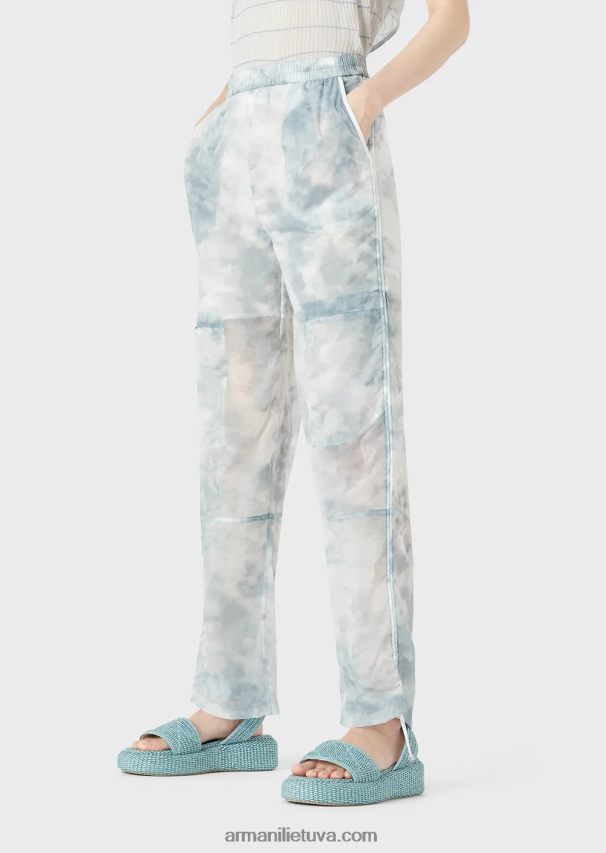 moterys modelis Armani krovininės kelnės iš dangaus efekto gradiento rašto nailono 02482X268