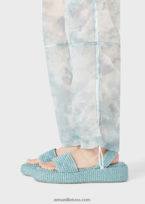 moterys modelis Armani krovininės kelnės iš dangaus efekto gradiento rašto nailono 02482X268