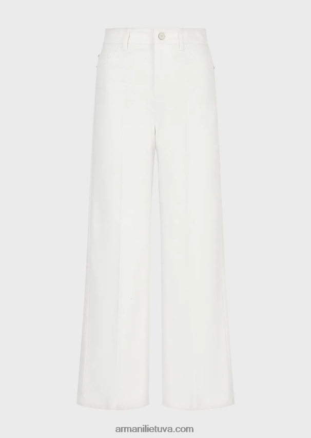 moterys pieno baltumo Armani tvarios kolekcijos j33 tiesūs džinsai iš ekologiško buliaus 02482X397