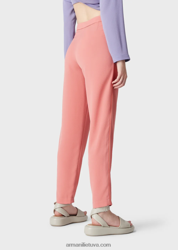 moterys rožinis Armani kelnės su smiginiu ir vamzdeliais iš granito audinio 02482X257