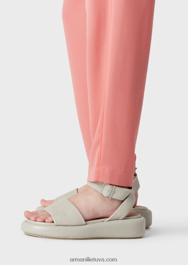 moterys rožinis Armani kelnės su smiginiu ir vamzdeliais iš granito audinio 02482X257