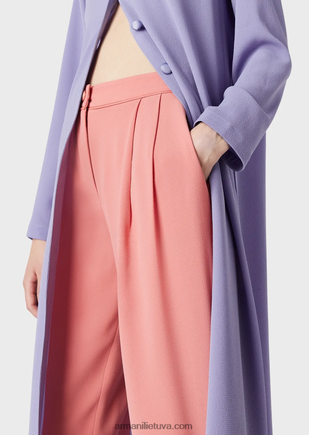 moterys rožinis Armani kelnės su smiginiu ir vamzdeliais iš granito audinio 02482X257