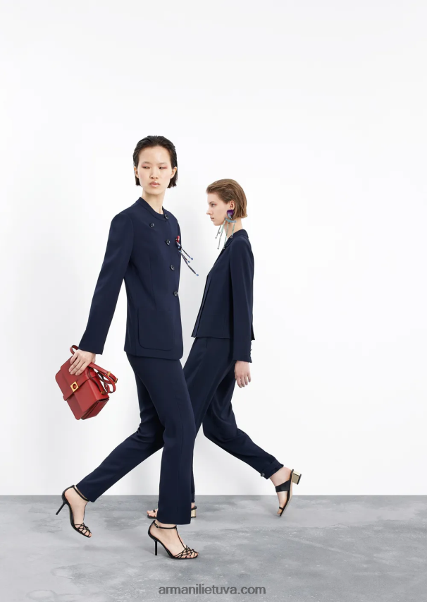 moterys tamsiai mėlyna Armani skystos krepinės 7/8 kelnės 02482X284