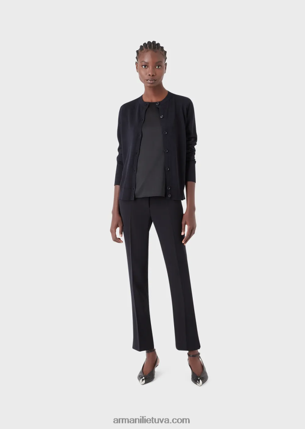 moterys tamsiai mėlyna Armani techniškai platėjančios 7/8 kelnės 02482X316