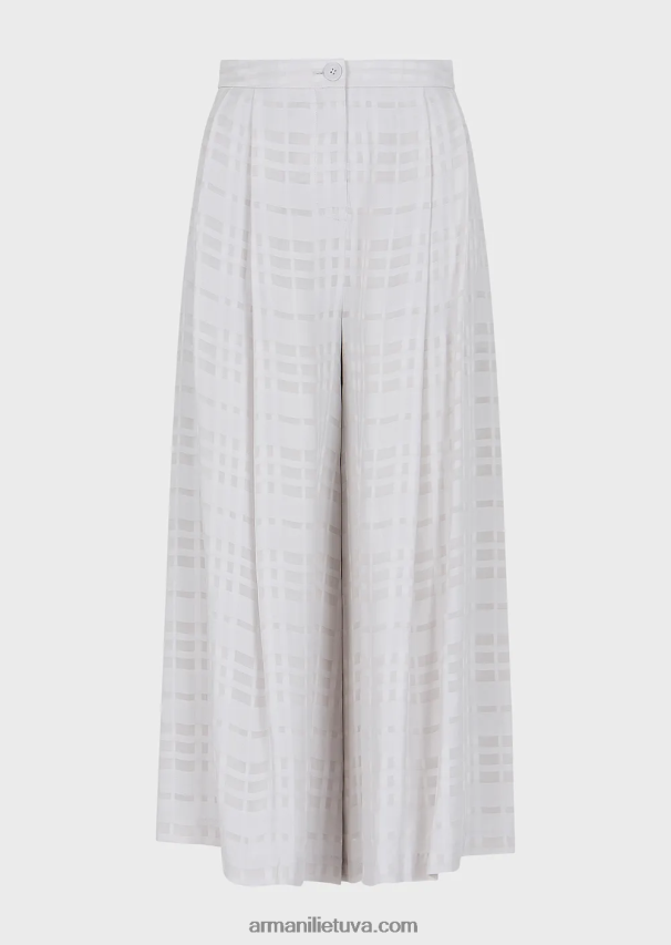 moterys šviesiai pilka Armani patikrinti viskozės 7/8 culottes 02482X285