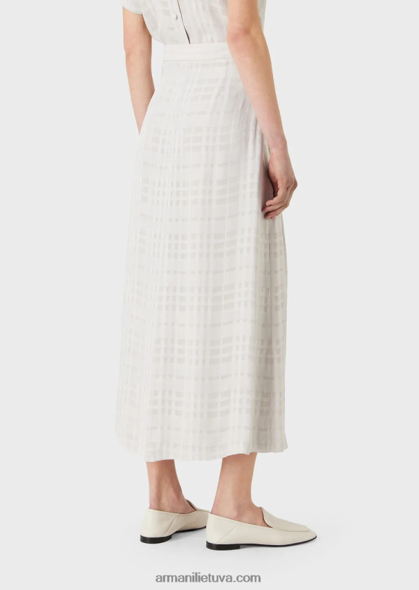 moterys šviesiai pilka Armani patikrinti viskozės 7/8 culottes 02482X285