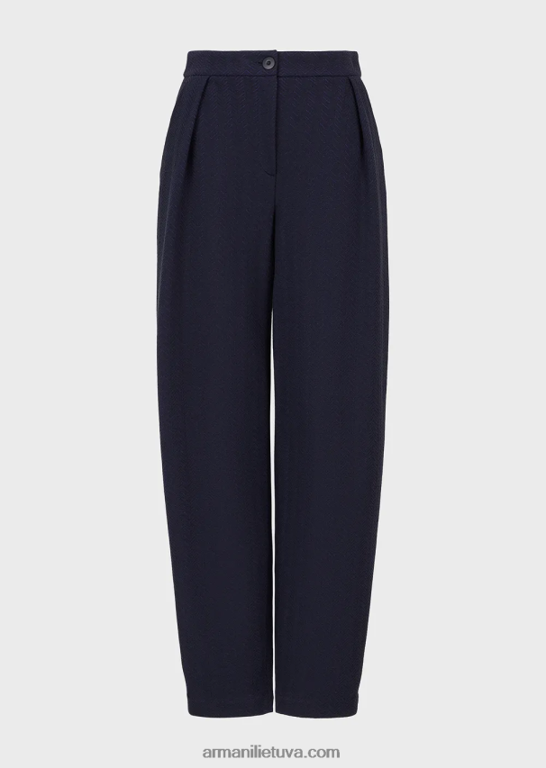 moterys violetinė Armani silkės žakardo trikotažo kelnės su smiginiu 02482X266