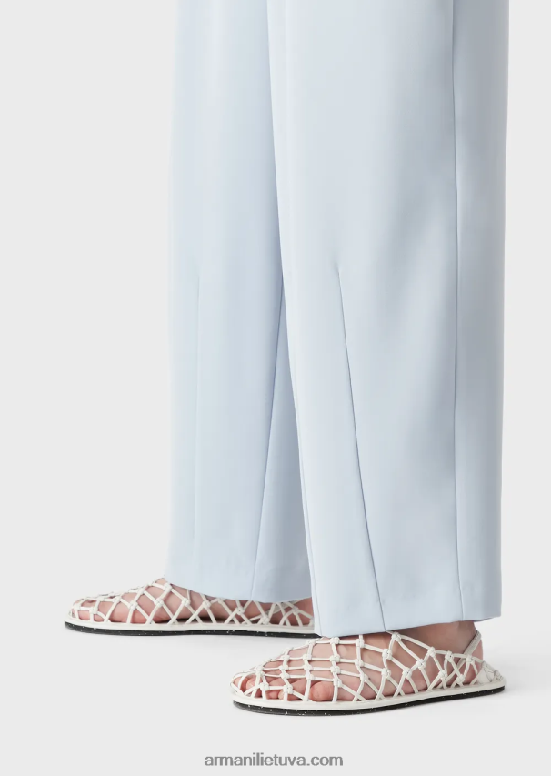 moterys žydros spalvos Armani technikos-cady kelnės su elastiniu juosmeniu 02482X301