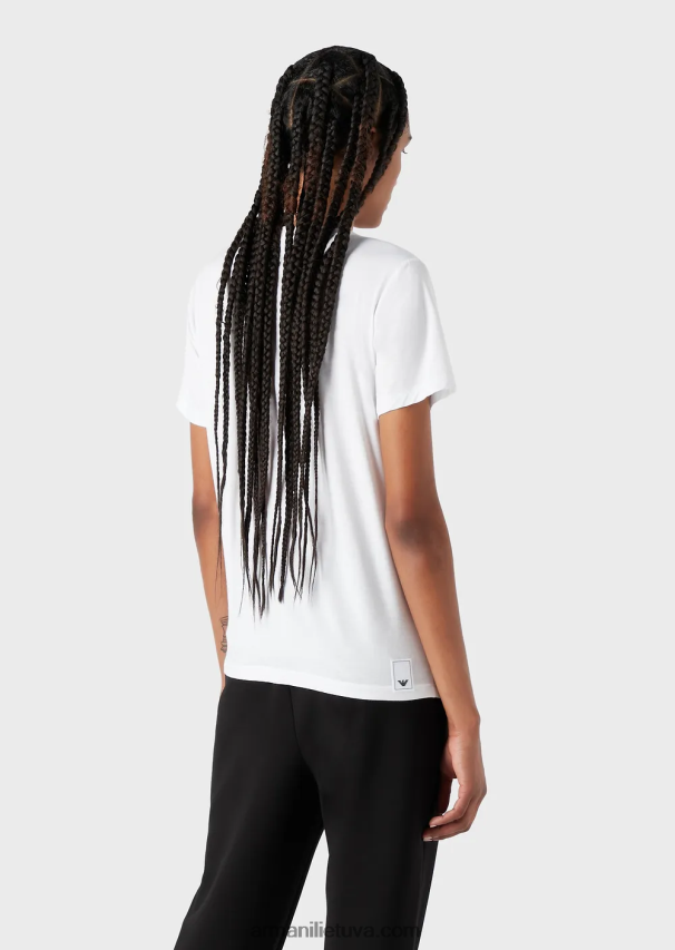 moterys baltas Armani Kelionių reikmenų tamprūs marškinėliai 02482X444