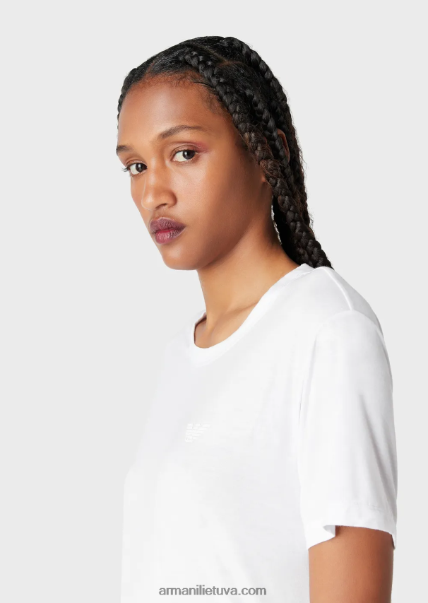 moterys baltas Armani Kelionių reikmenų tamprūs marškinėliai 02482X444