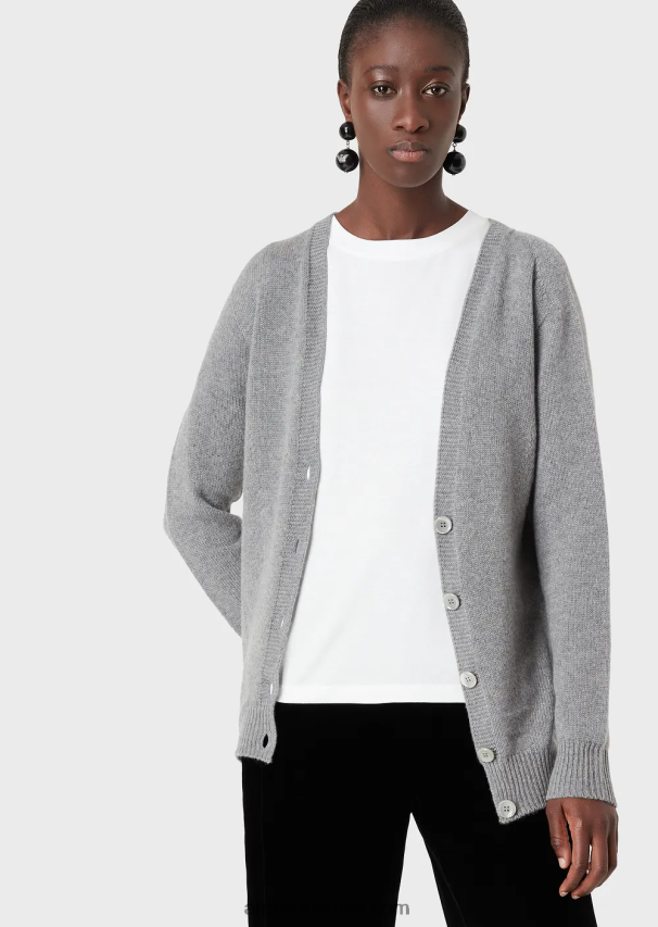 moterys baltas Armani marškinėliai su „pima-jersey“ įgulos kakleliu 02482X488