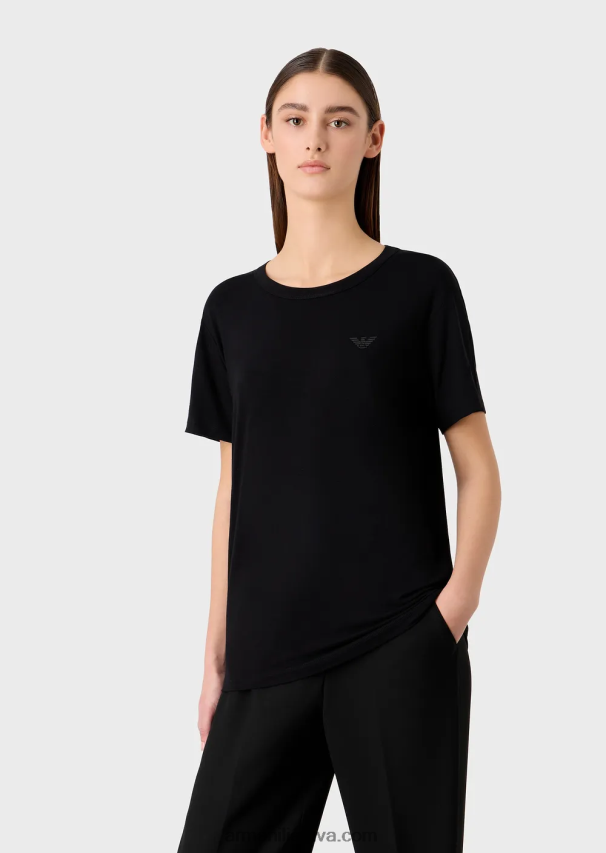 moterys juodas Armani Kelionių reikmenų tamprūs marškinėliai 02482X443