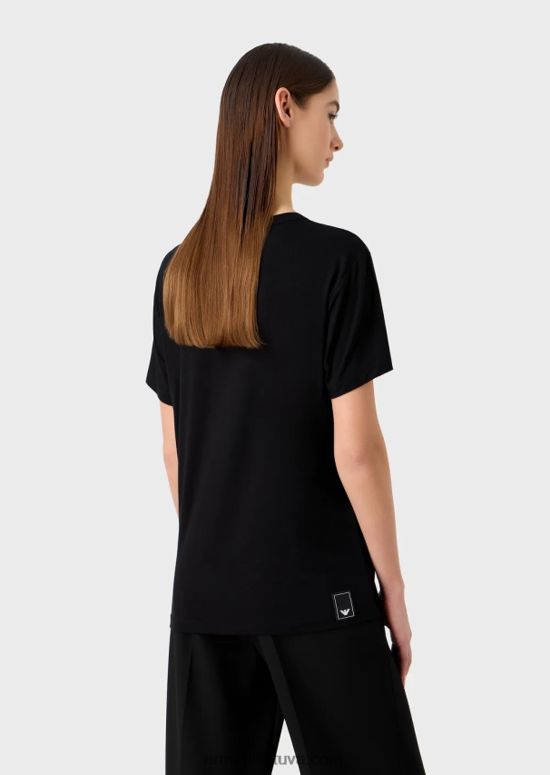 moterys juodas Armani Kelionių reikmenų tamprūs marškinėliai 02482X443