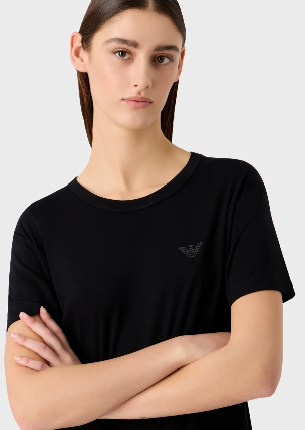 moterys juodas Armani Kelionių reikmenų tamprūs marškinėliai 02482X443