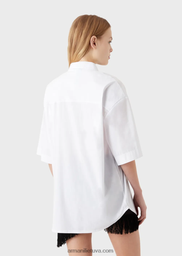 moterysArmani didelio dydžio poplino paplūdimio marškinėliai 02482X391