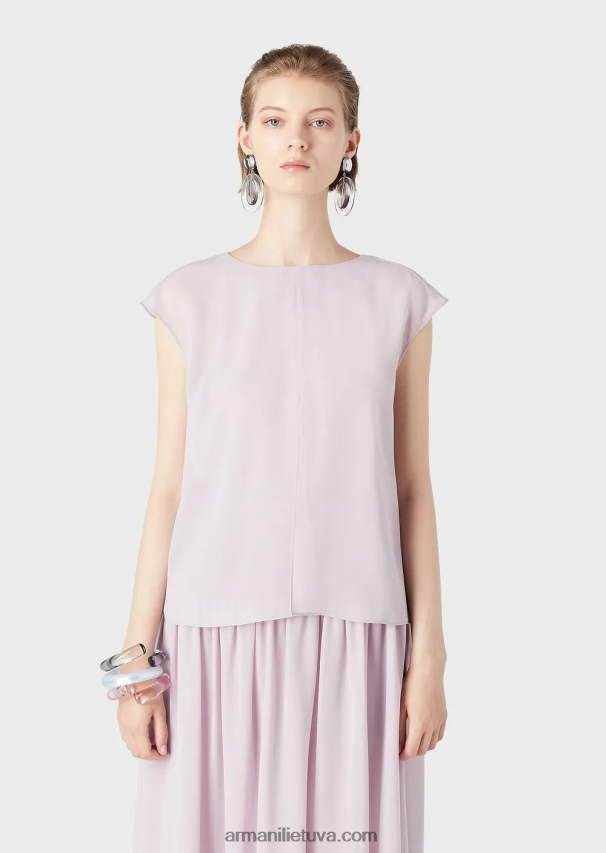 moterys Rosa Chiaro Armani Kreponinis viršus su dangteliu ir skeltuku 02482X347