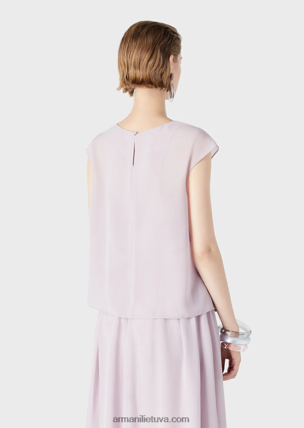 moterys Rosa Chiaro Armani Kreponinis viršus su dangteliu ir skeltuku 02482X347