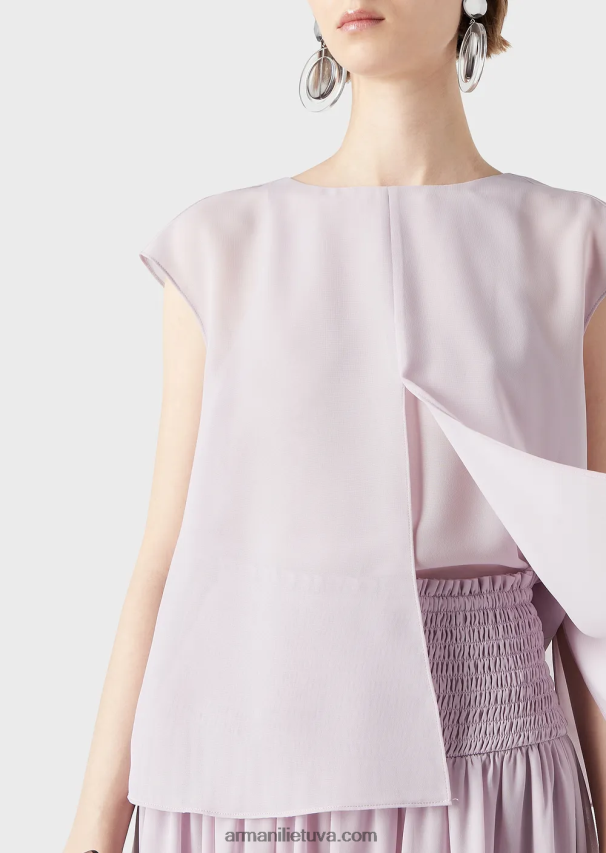 moterys Rosa Chiaro Armani Kreponinis viršus su dangteliu ir skeltuku 02482X347