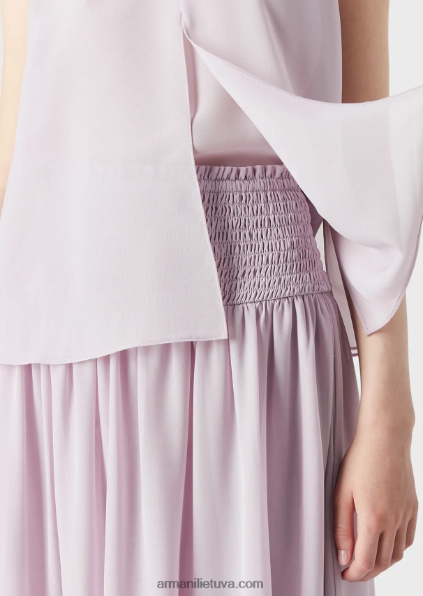 moterys Rosa Chiaro Armani Kreponinis viršus su dangteliu ir skeltuku 02482X347